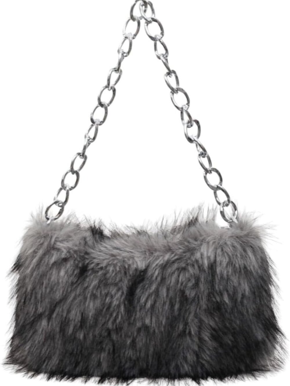 Fluffy Faux Fur Tote Bag for Women | Plush Chain Handbag & Furry Satchel Purse